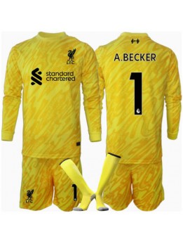 Liverpool Alisson Becker #1 Målvakt Replika Tredje Kläder Barn 2024-25 Långärmad (+ byxor)